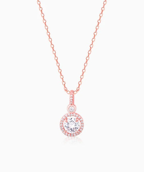 Rose Gold Drizzle Drop Pendant With Link Chain