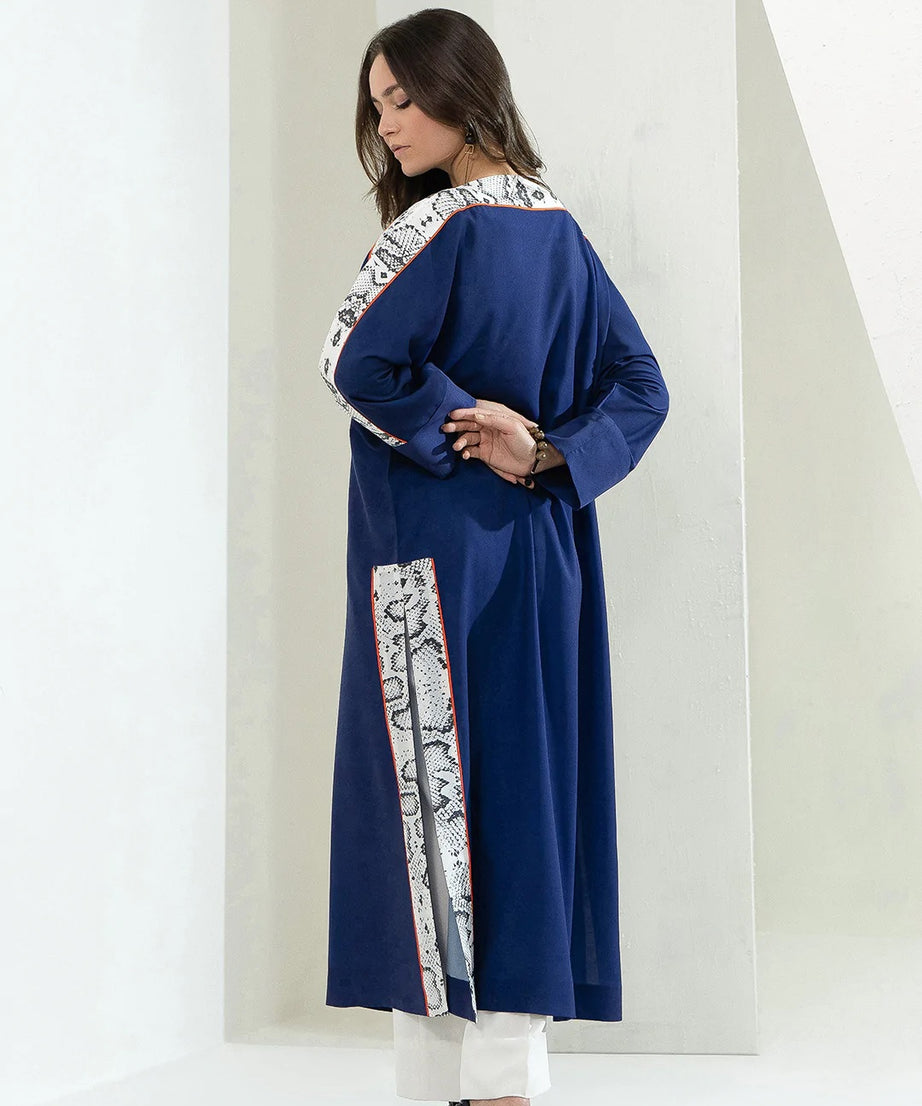 Blue Flowy Viscose Rayon Kaftan  Lounge & Resort Wear Women's Caftan