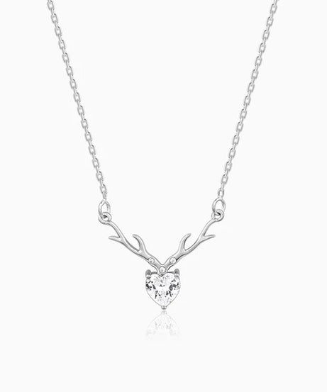 Anushka Sharma Silver Deer Heart Necklace