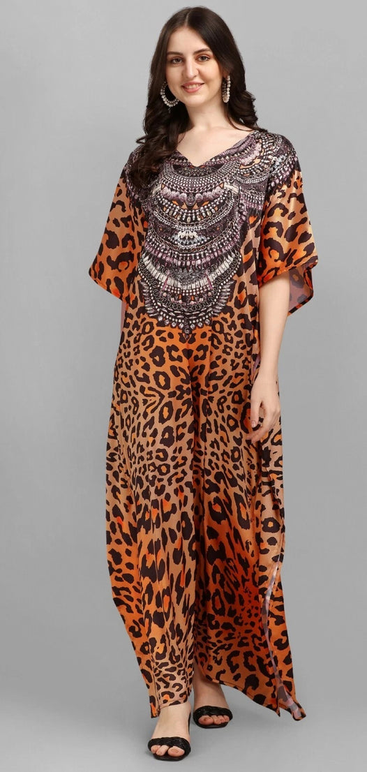 Kaftan Dress For Women Bathwing Sleeve Long Printed Maxi Dresses For Ladies