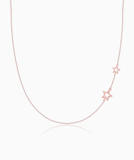 Rose Gold Star Crossed Lovers Necklace