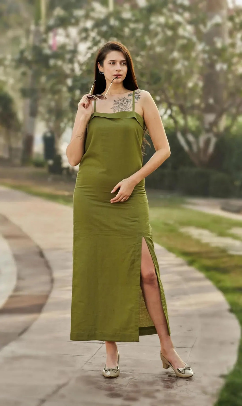 Linen Slip Maxi Dress
