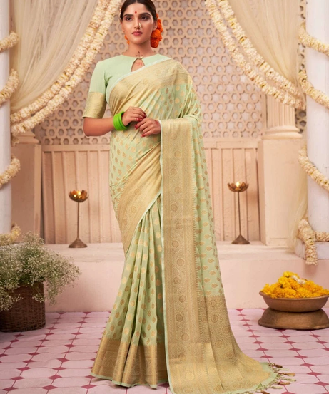 Trending Banarasi Soft Silk Wedding Wear Saree With Blouse 11-KT
