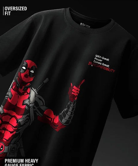 Deadpool Great Irresponsibility Oversized T-Shirts