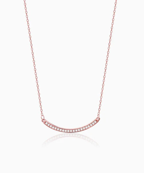 Rose Gold Zircon Arc Necklace