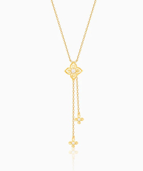 Golden Artsy Floral Necklace