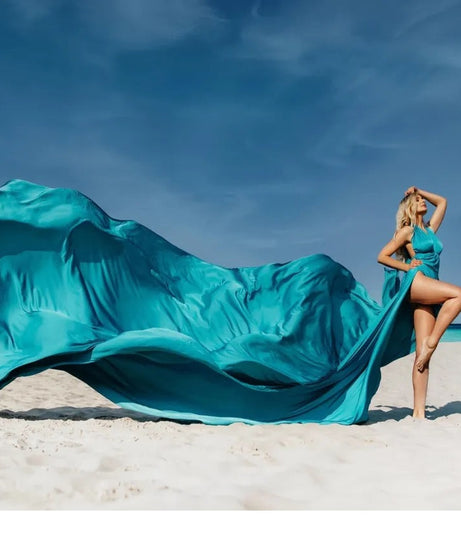 Custom Satin Flying Maxi Dress