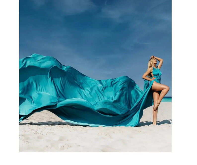 Custom Satin Flying Maxi Dress