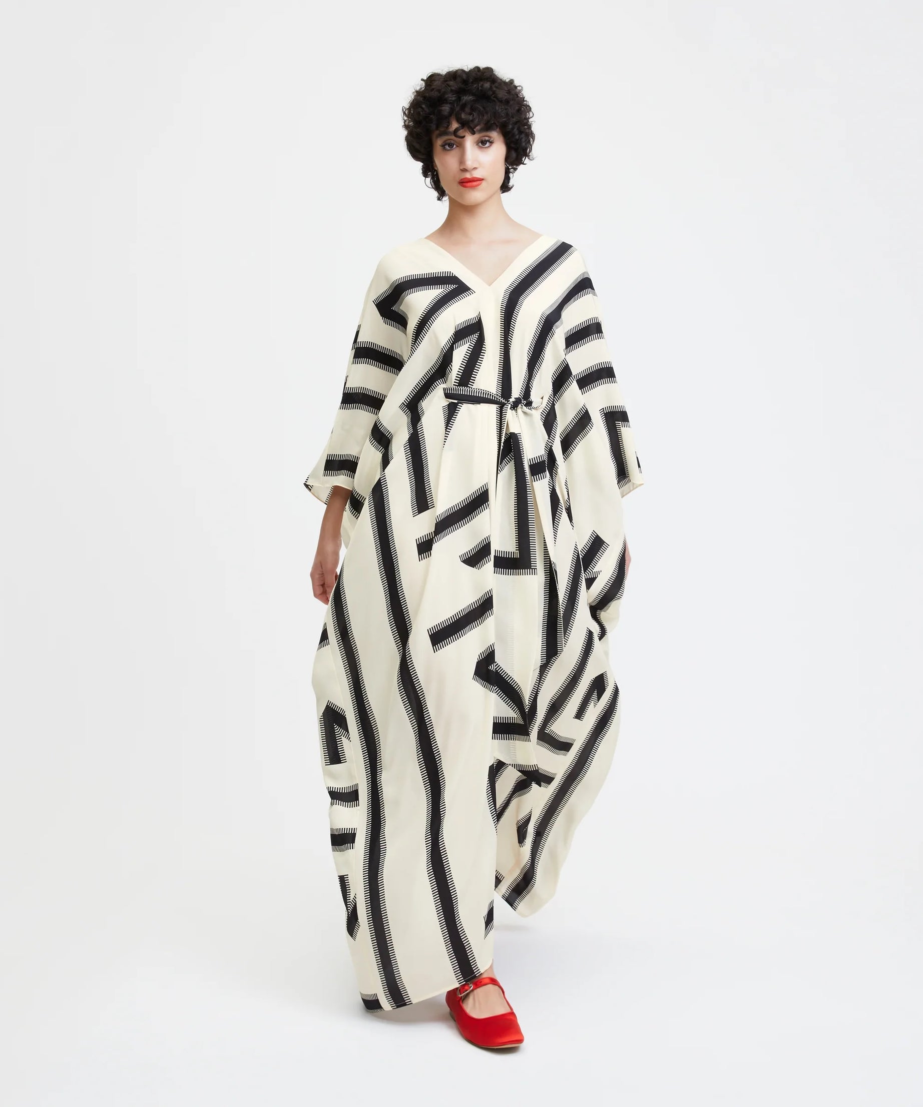 French Moss Cotton Kaftan - Relaxed Fit Evening Wear Caftan For Women's