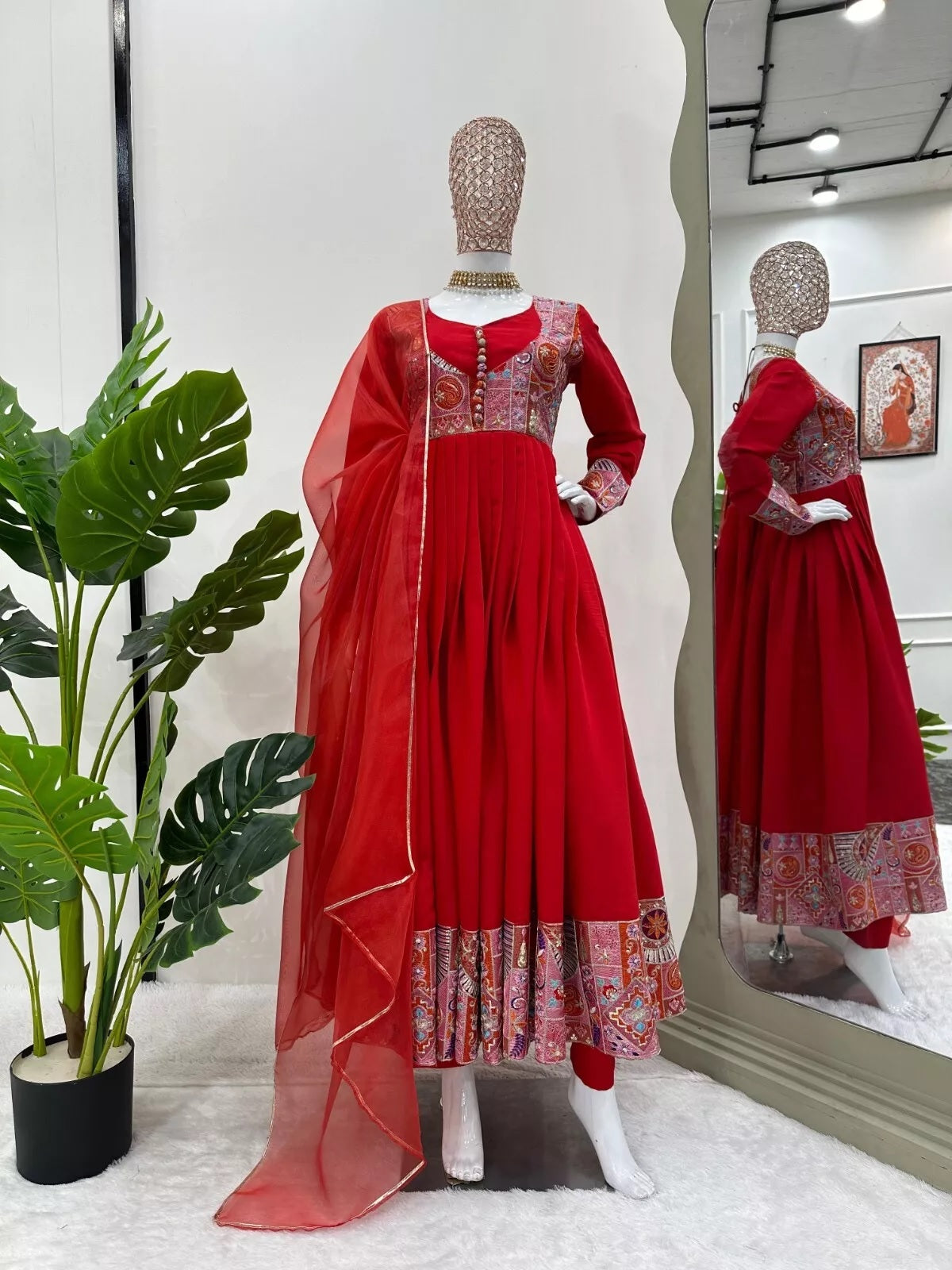 Roman Silk With Sequence Work Salwar Kameez Suit