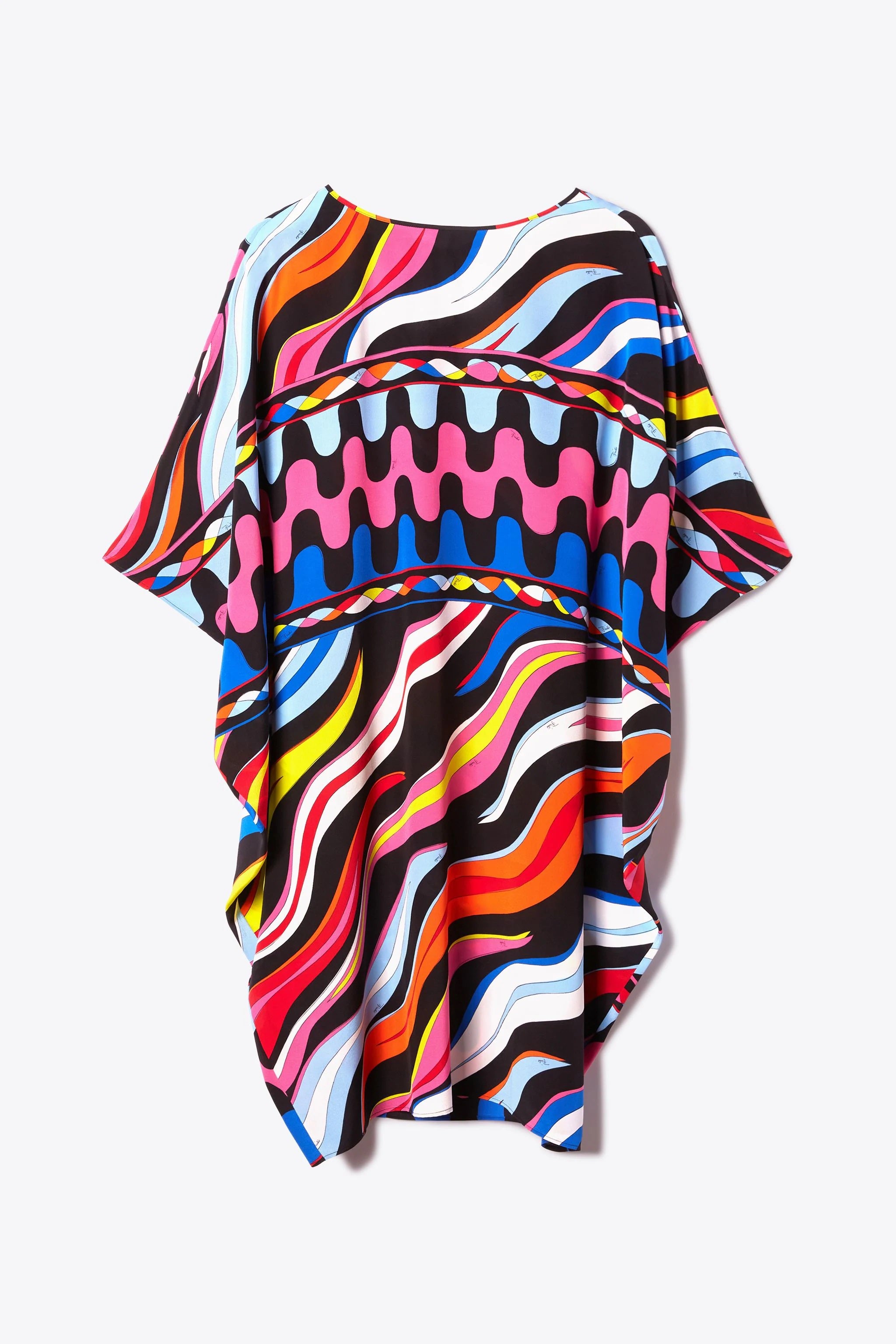 Silk Crepe Digital Printed Multi Color Caftan   For Women's Short Kaftan
