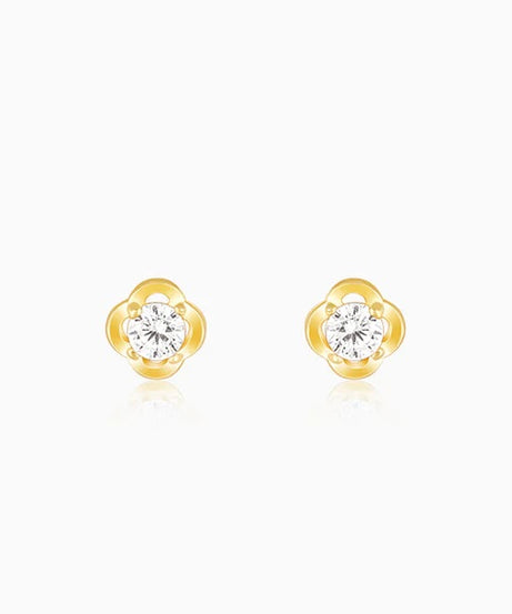 Golden Mini Floral Earrings