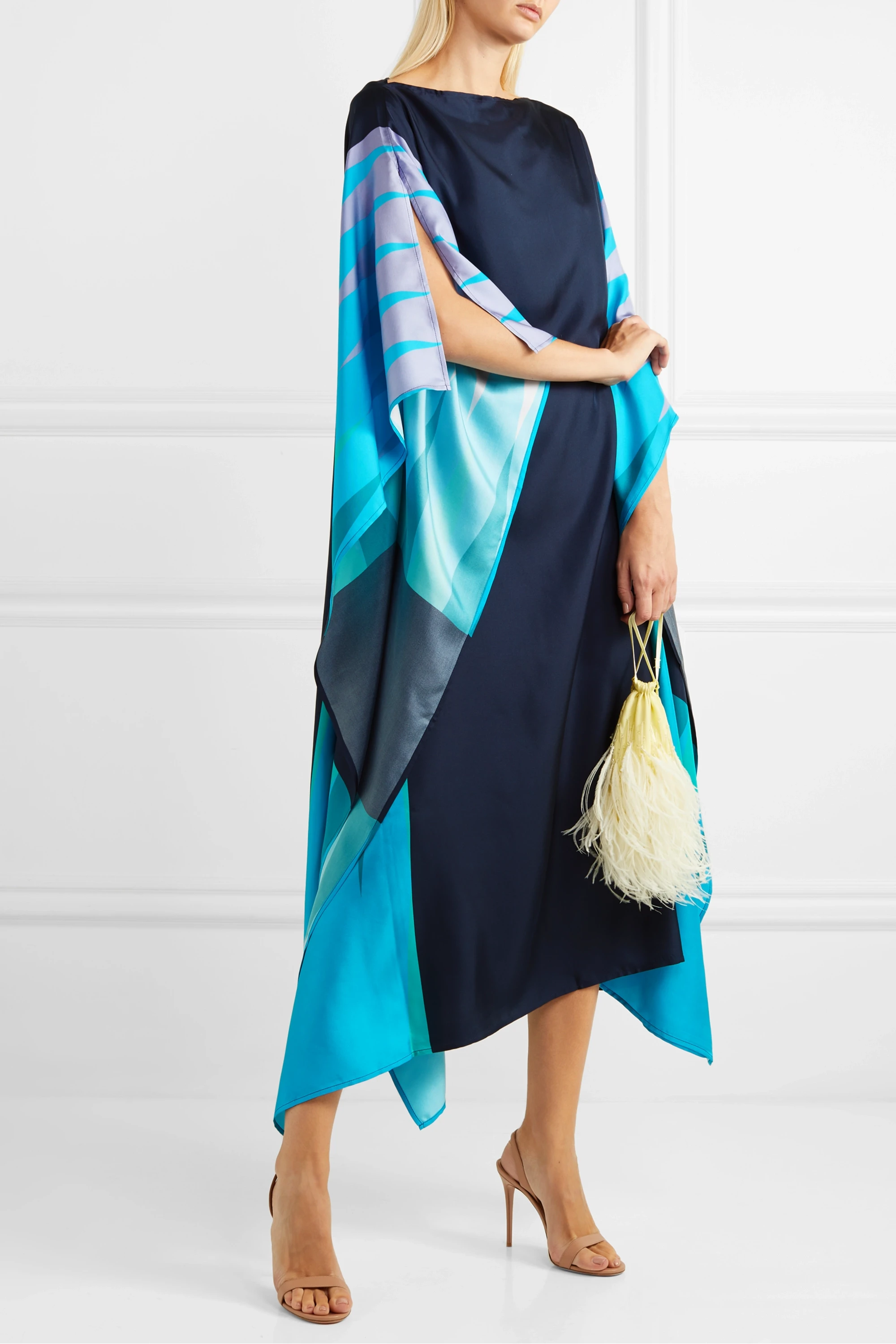 Premium Soft Silk Crepe Kaftan, Lightweight and Comfortable Caftan for Women's