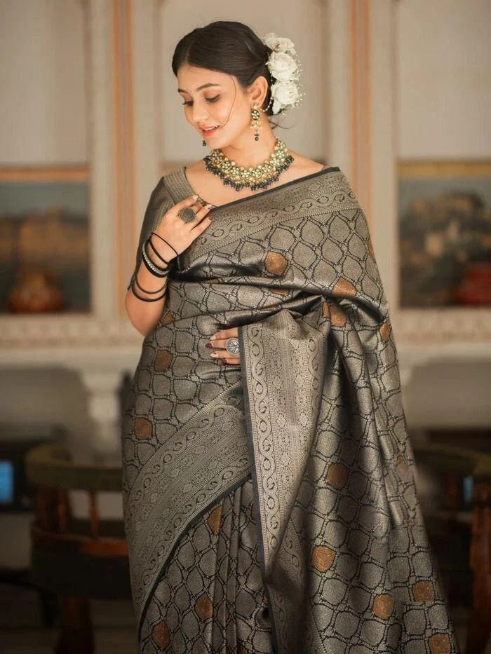 Banarasi Soft Silk Wedding Party Wear Saree,Ethnic Classic Sari With Blouse