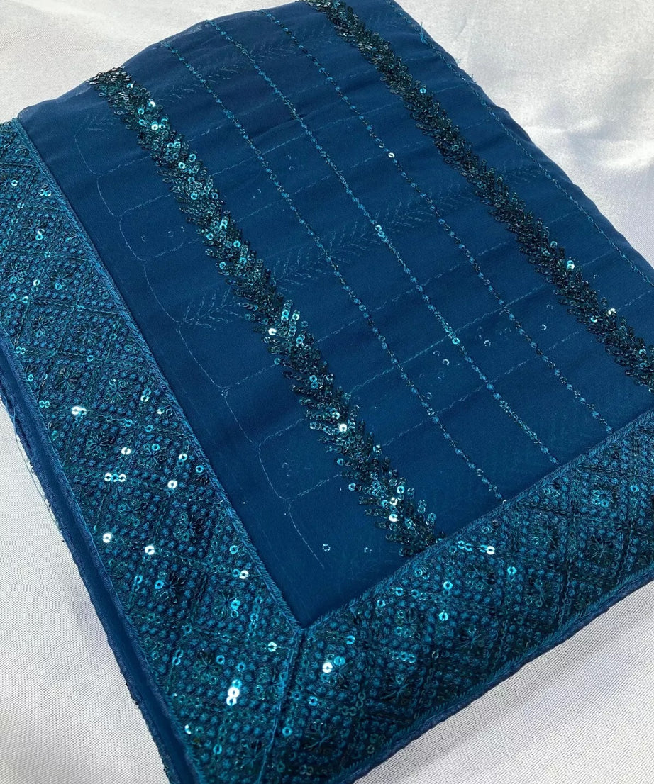 New Indian Georgette Saree,Indian Wedding Claasic Sari