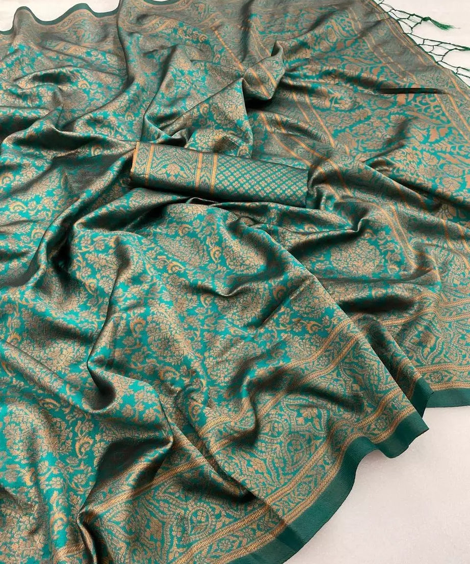 Designer Wedding Banarasi Soft Silk Saree With Blouse
