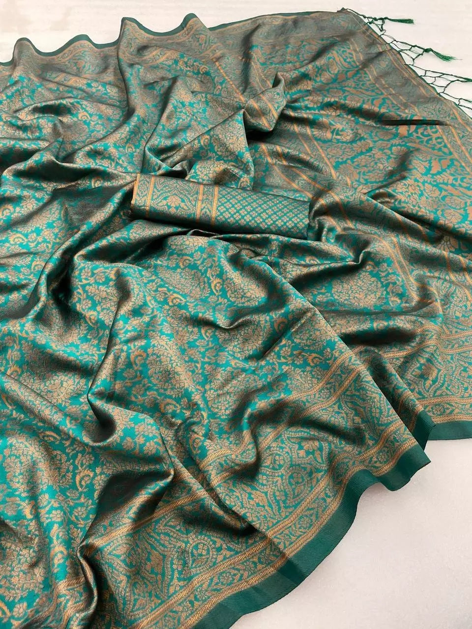 Designer Wedding Banarasi Soft Silk Saree With Blouse
