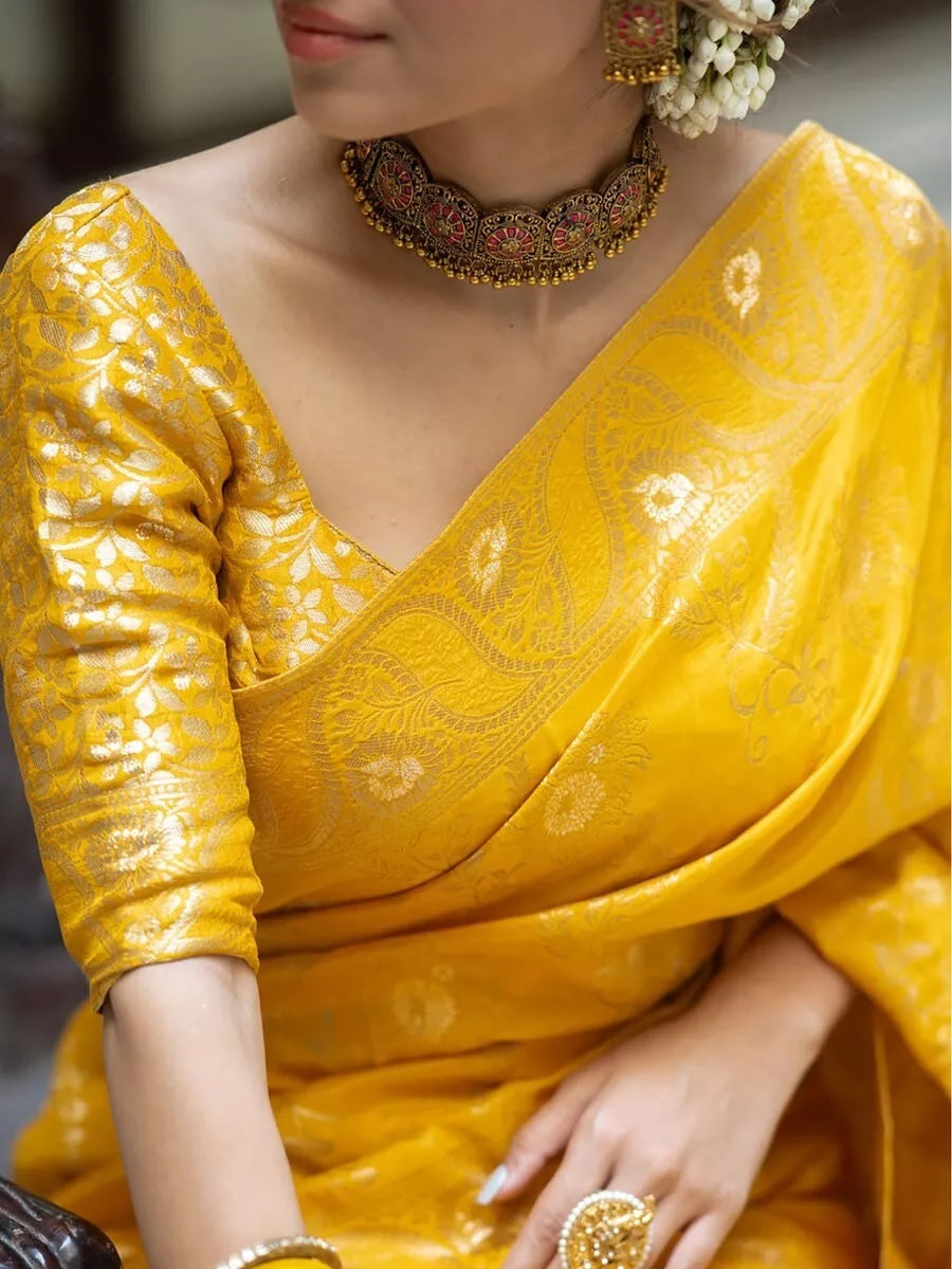 Banarasi Soft Silk Sari With Blouse