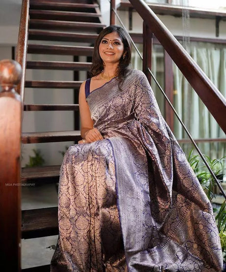 Designer Wedding Banarasi Soft Silk Saree With Blouse