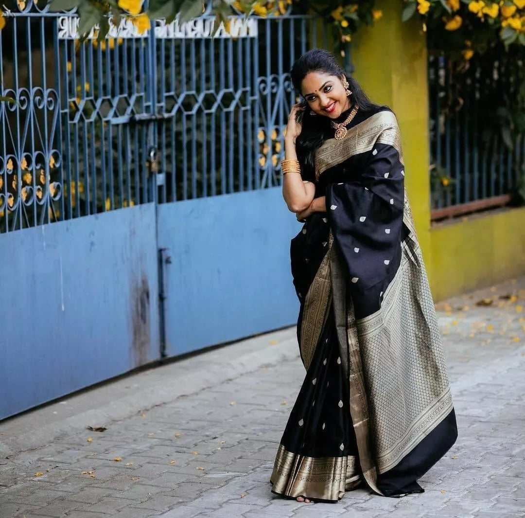 Soft Lichi Silk Saree, Women's Wedding Sari & Blouse