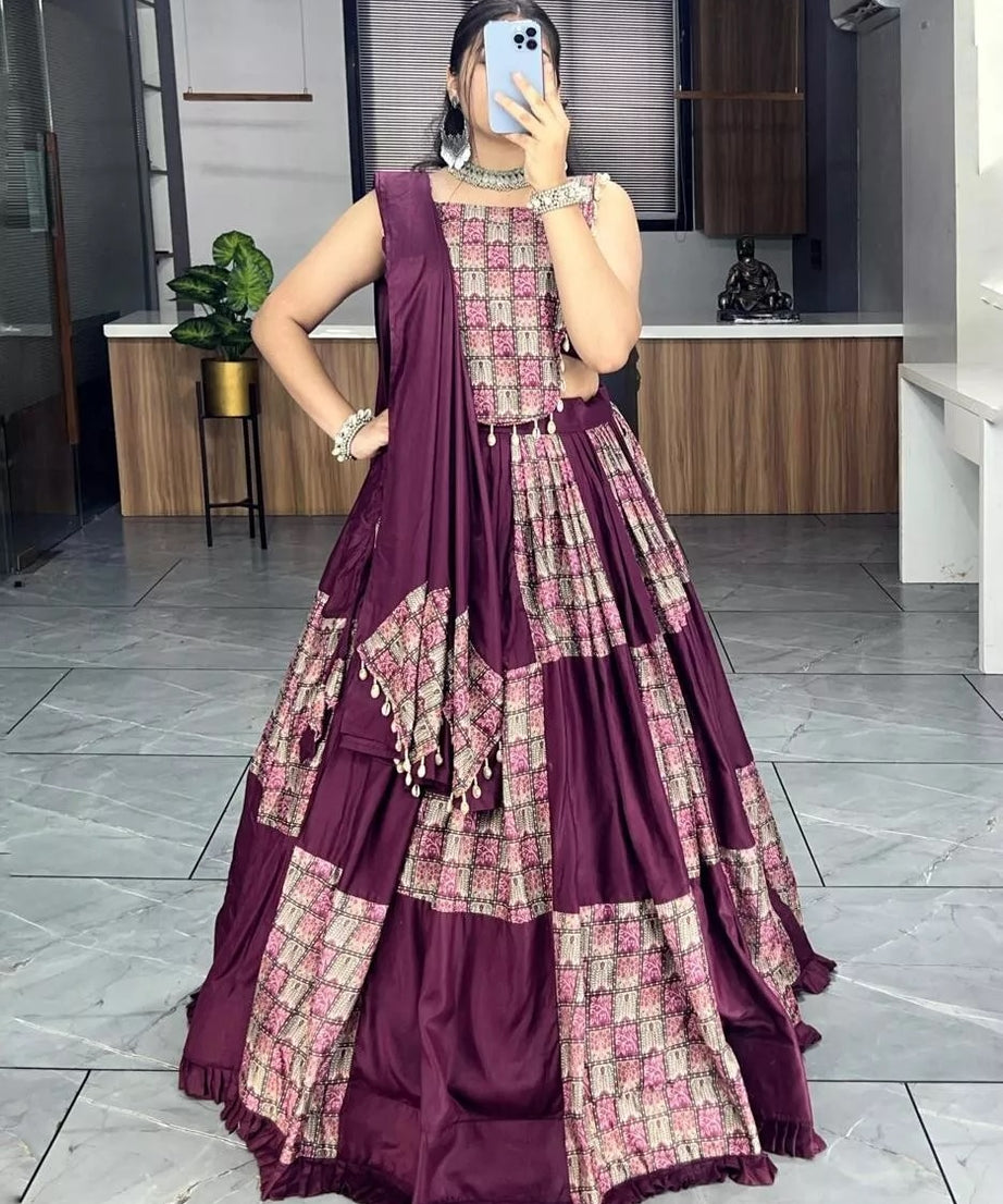 Pure Rayon Cotton Lehenga Blouse Dupatta