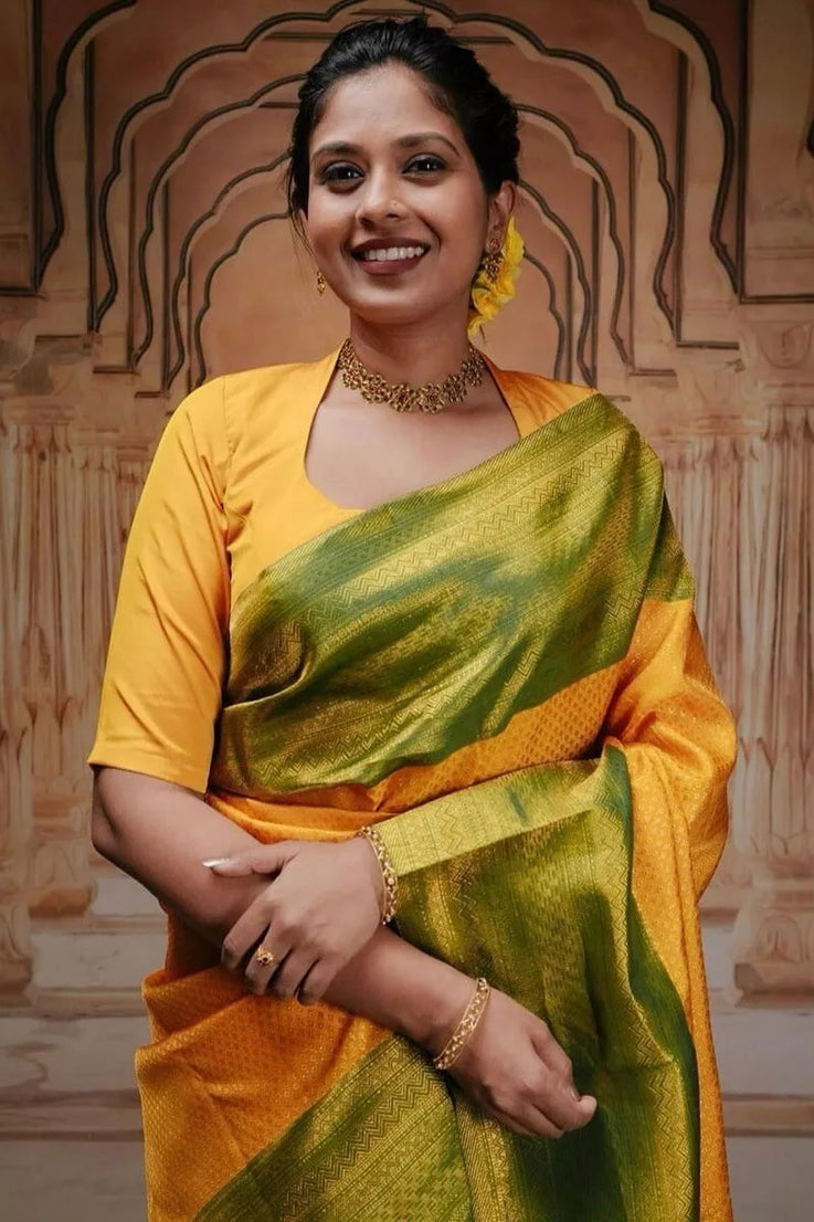Banarasi Soft Silk Sari With Blouse