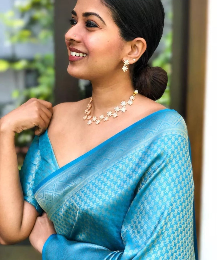 Soft Lichi Silk Cloth Saree With Blouse