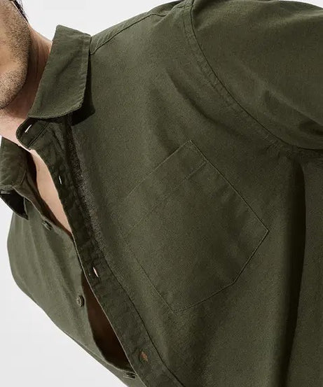 Dark Sage Cotton Linen Shirts