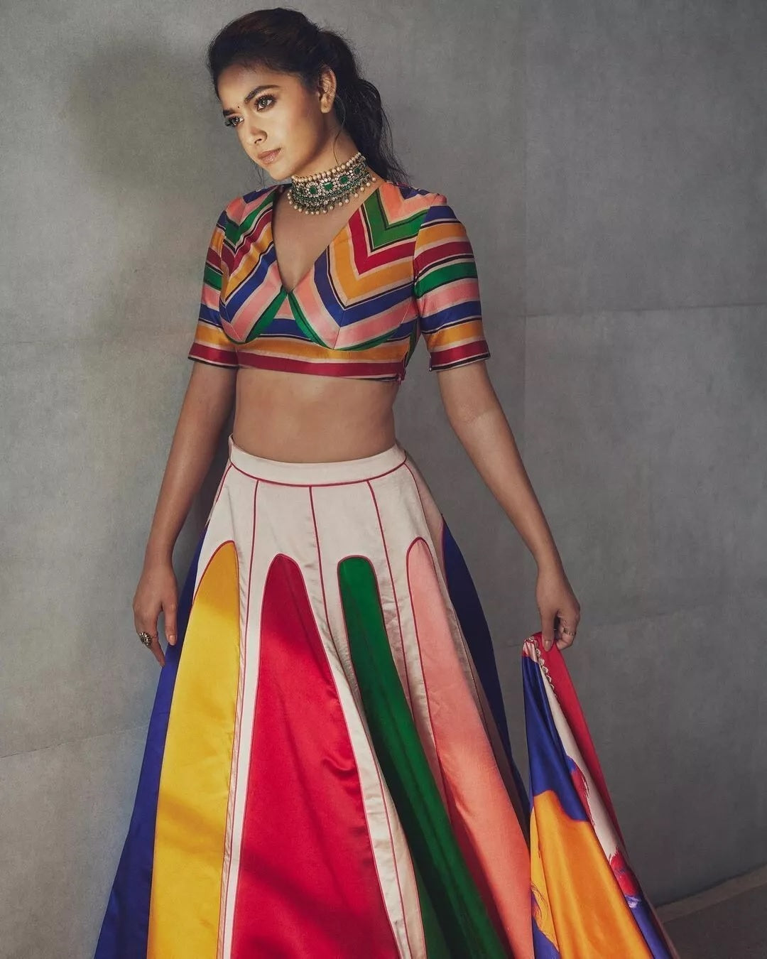 Designer Festival Wear Sartin With Digital Print Lehenga Blouse Dupatta