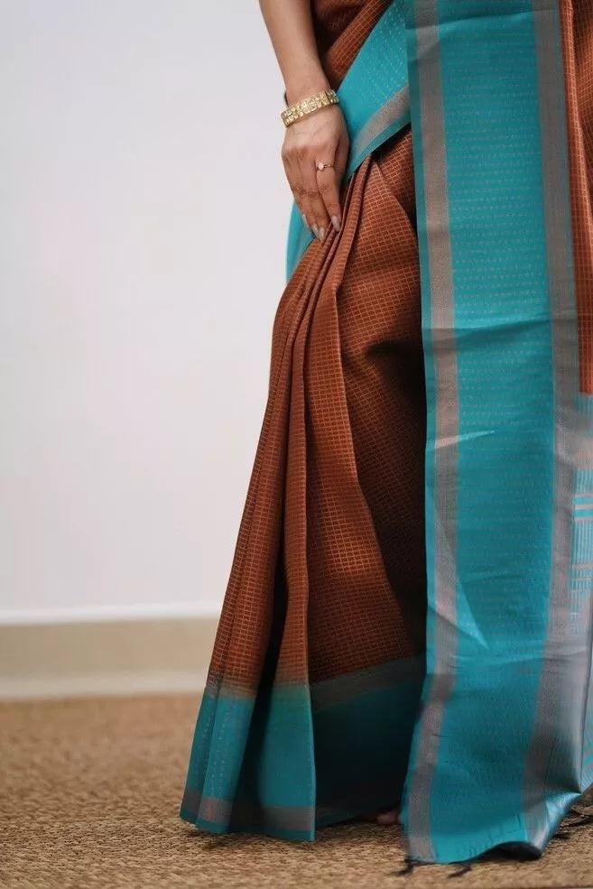 Soft Lichi Silk Jacquard Work Saree & Blouse