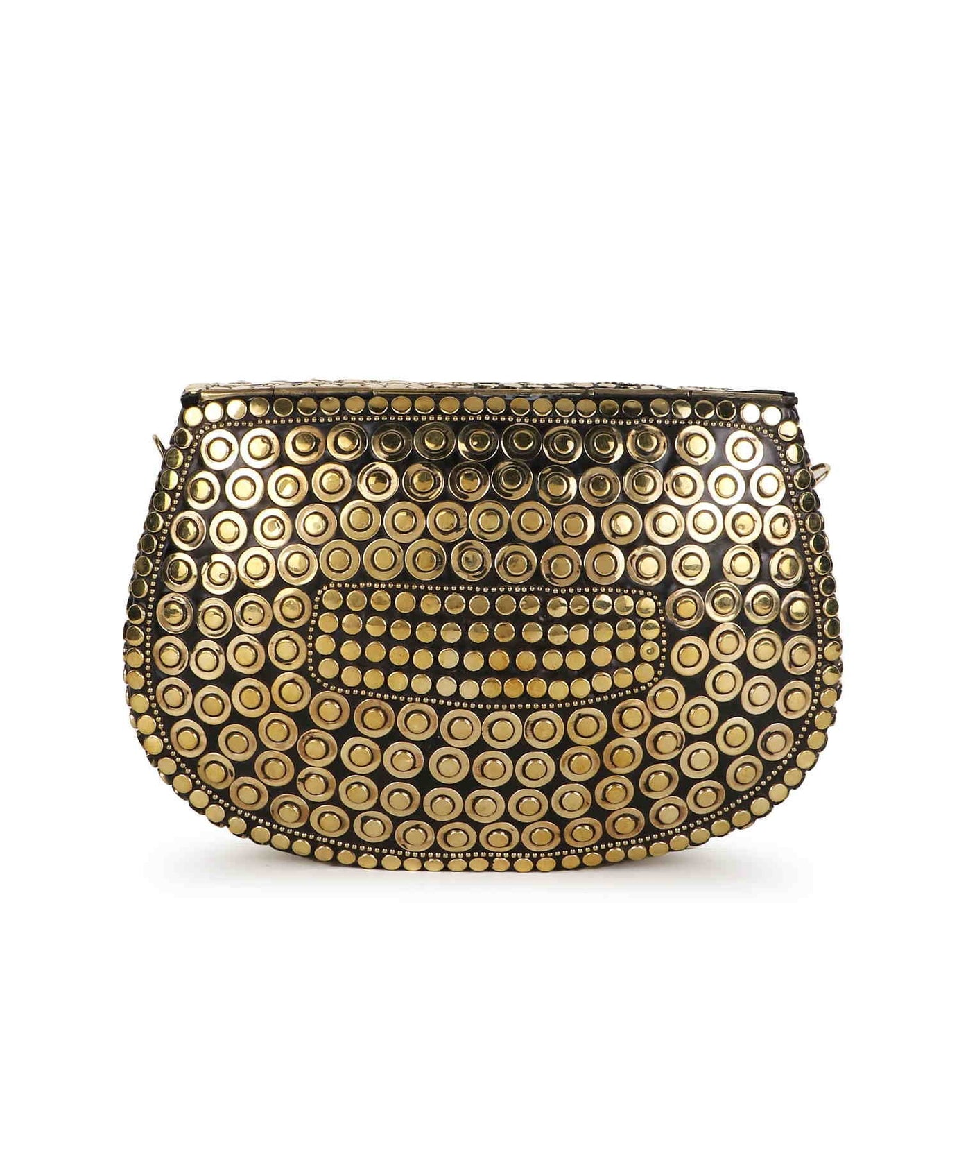 Mosaic Embellished Metal Clutch