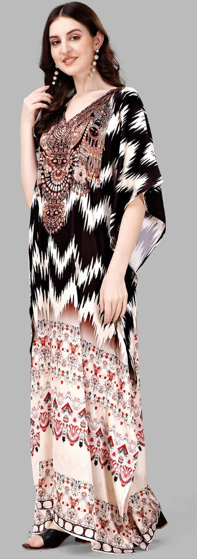 Women's Long V- Neck Batwing Sleeve Kaftan Dress