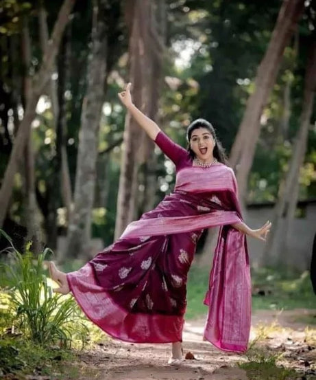 Soft Lichi Silk Indian Traditional Sari & Blouse