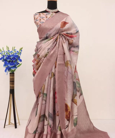 Function Style Bollywood Handloom Silk Saree,Wedding Party Ethnic Wear Sari