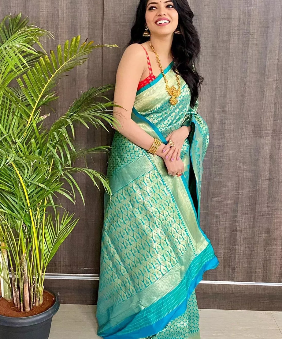 Designer Classic Look Pure Silk Saree, Indian Wedding Sari Blouse