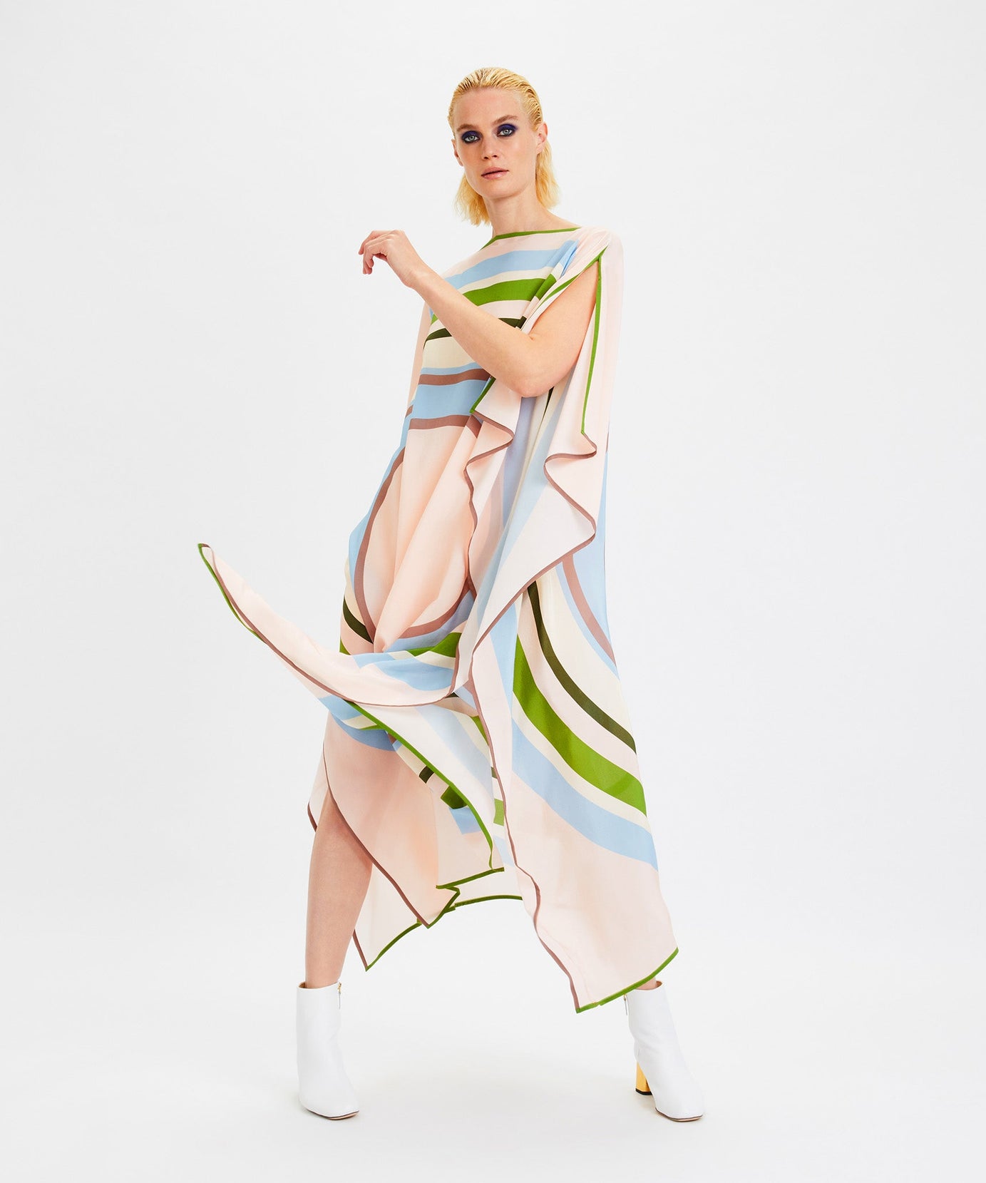 Women's Silk Crepe Kaftan - Flowy and Comfortable Evening Wear Caftan