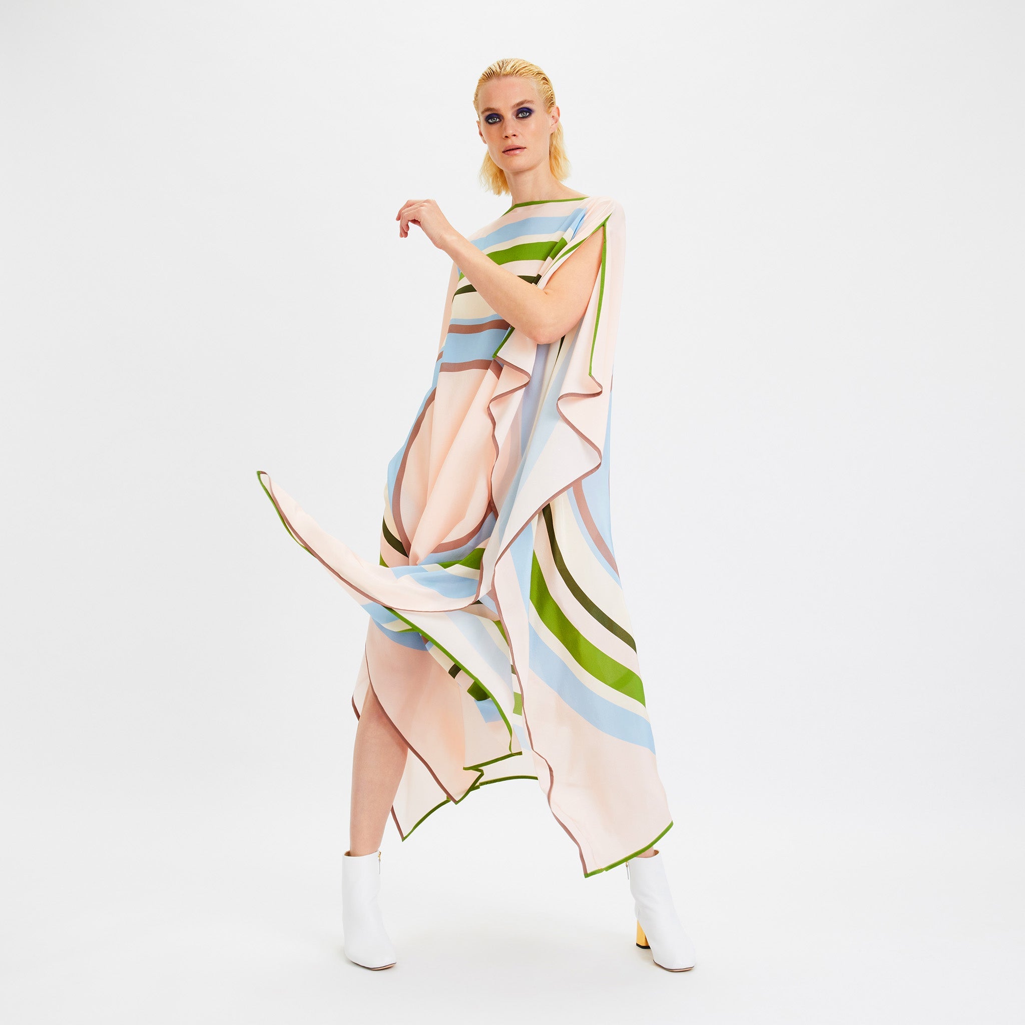 Women's Silk Crepe Kaftan - Flowy and Comfortable Evening Wear Caftan