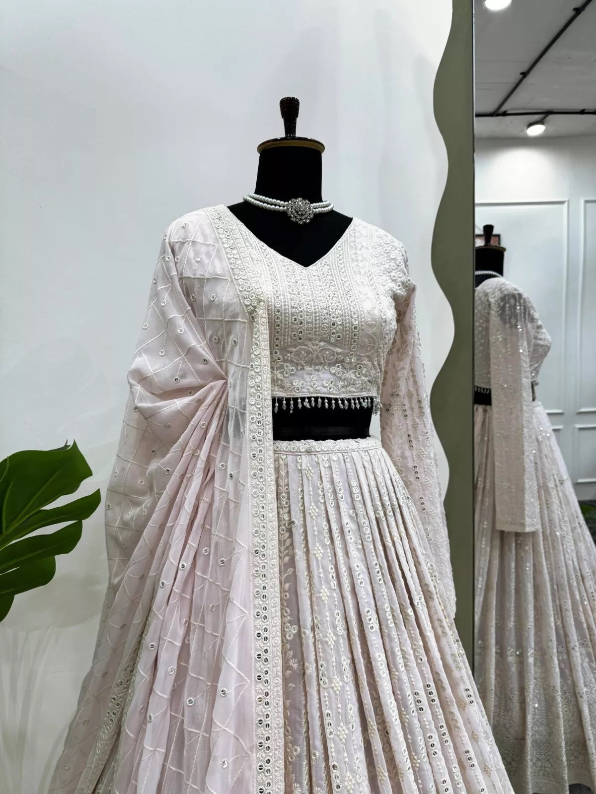 Georgette With Sequence & Theard Work Lehenga Blouse Dupatta