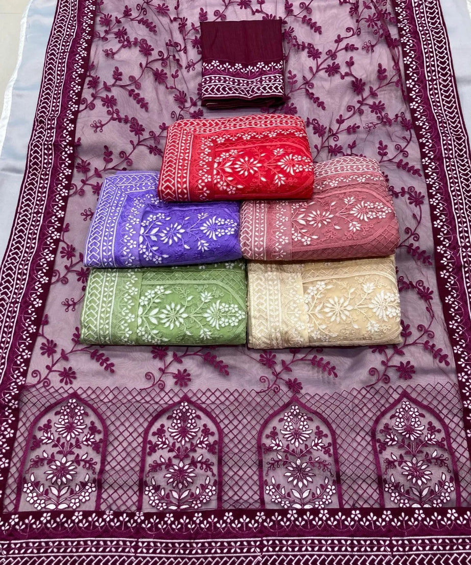 Heavy Soft Net Designer Saree,Party Wedding Classic Sari & Blouse
