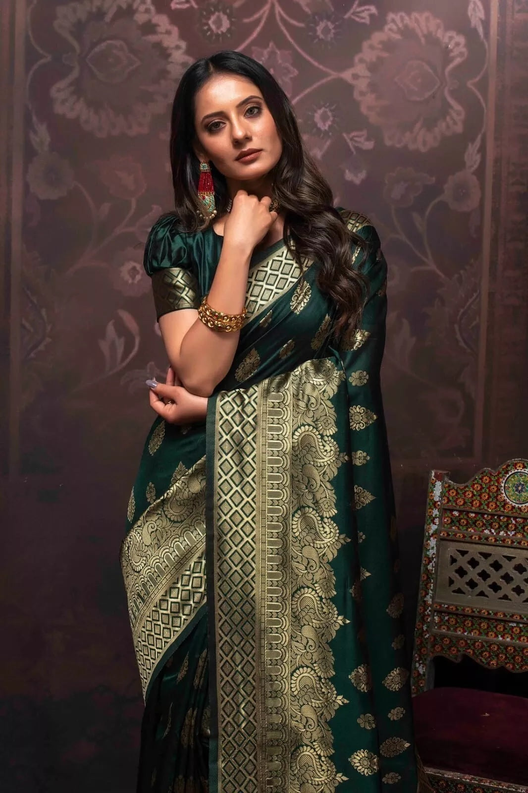 Banarasi Soft Silk Wedding Classic Designer Exclusive Sari & Blouse
