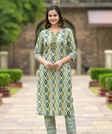 Women's Cotton Full Stitched Function Wear Top Bottom & Dupatta Set