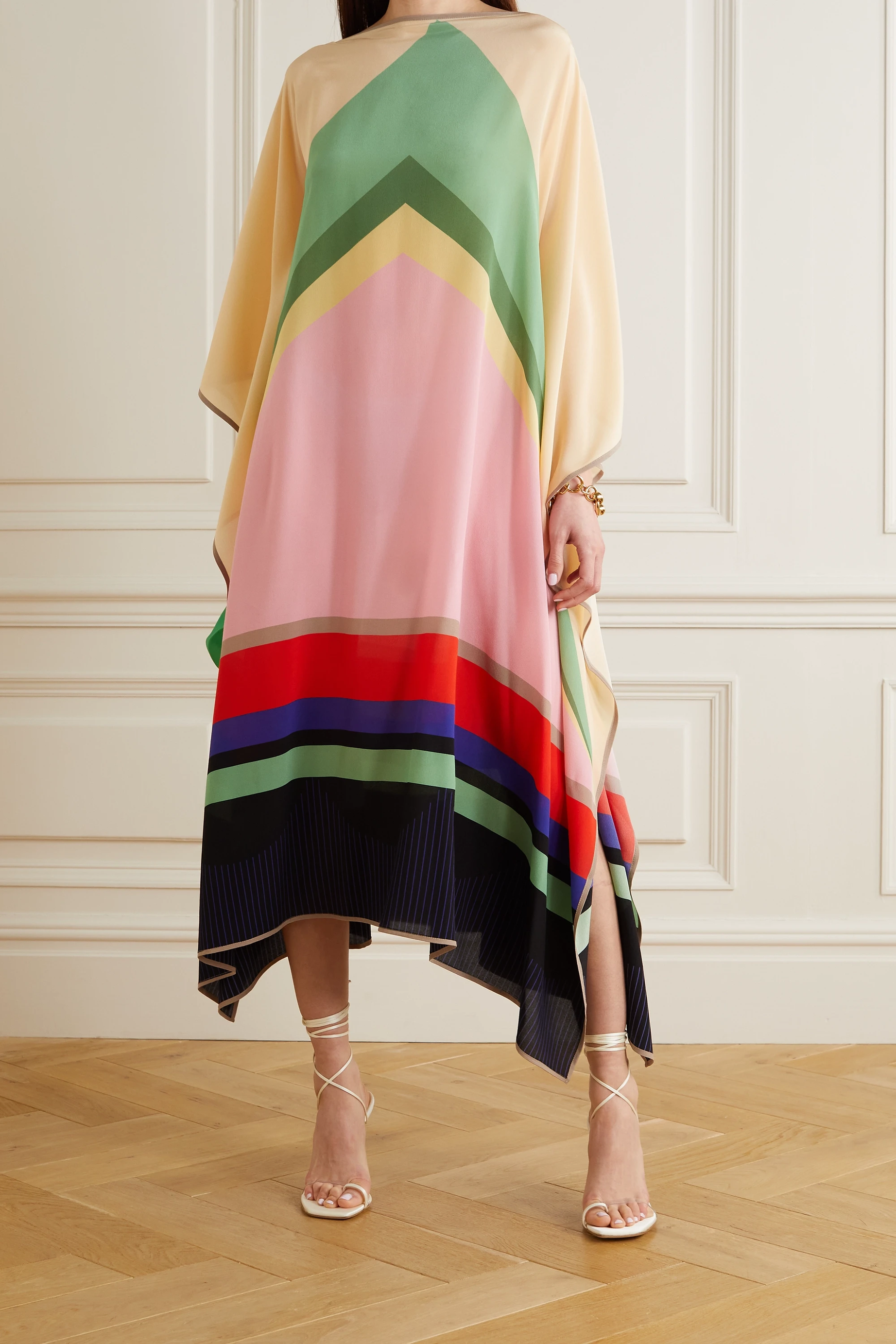 Soft Silk Crepe Kaftan, Casual Wear Caftan For Women's