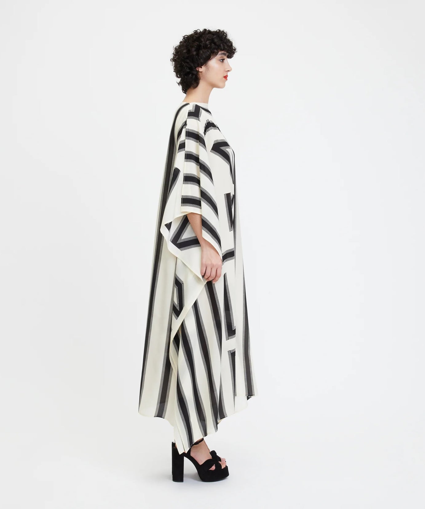 French Moss Silk Kaftan, Luxe Resort & Lounge Wear Caftan For Women's