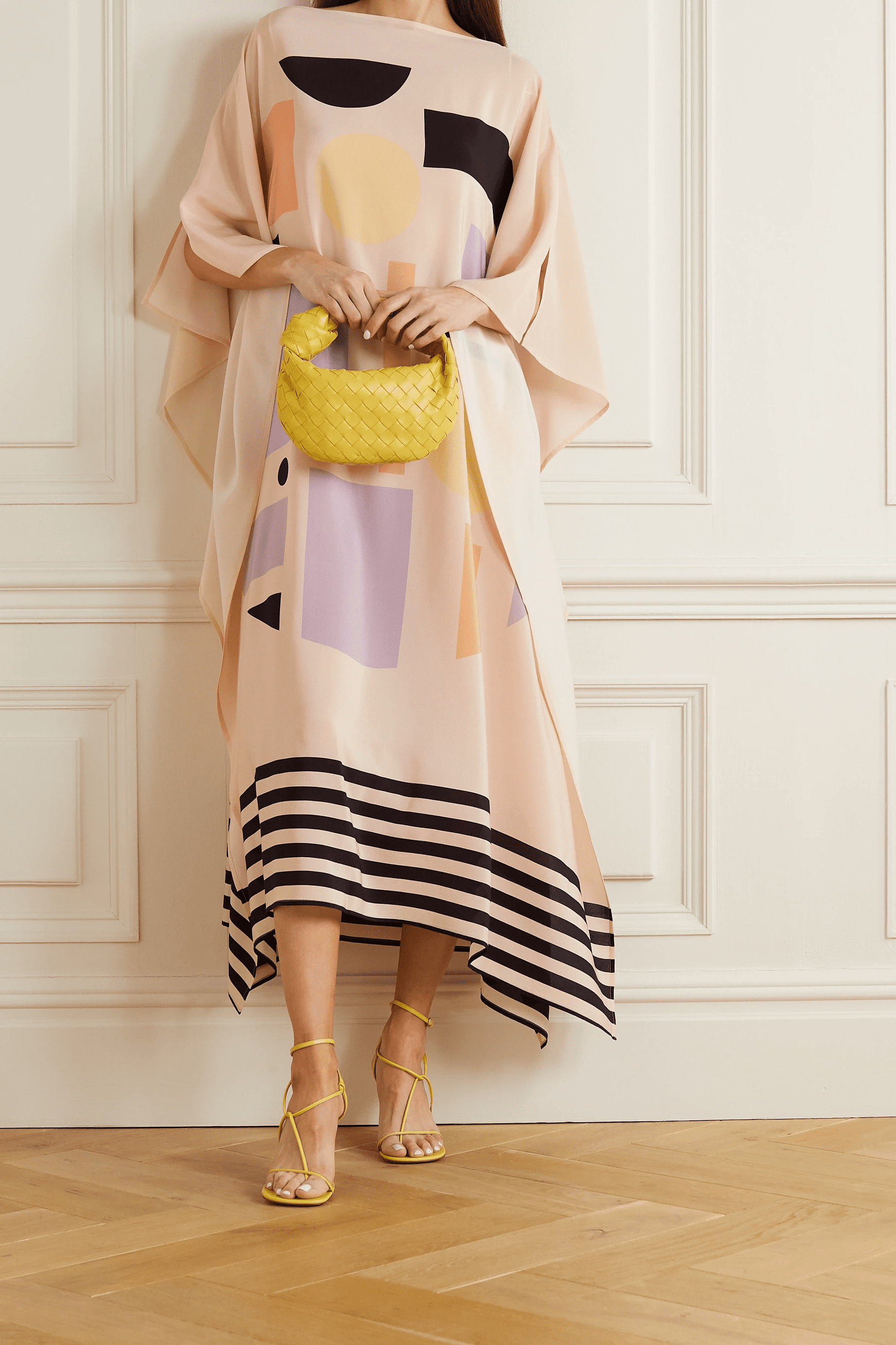 Premium Soft Silk Crepe Kaftan - Flowy, Comfortable Caftan For Women's