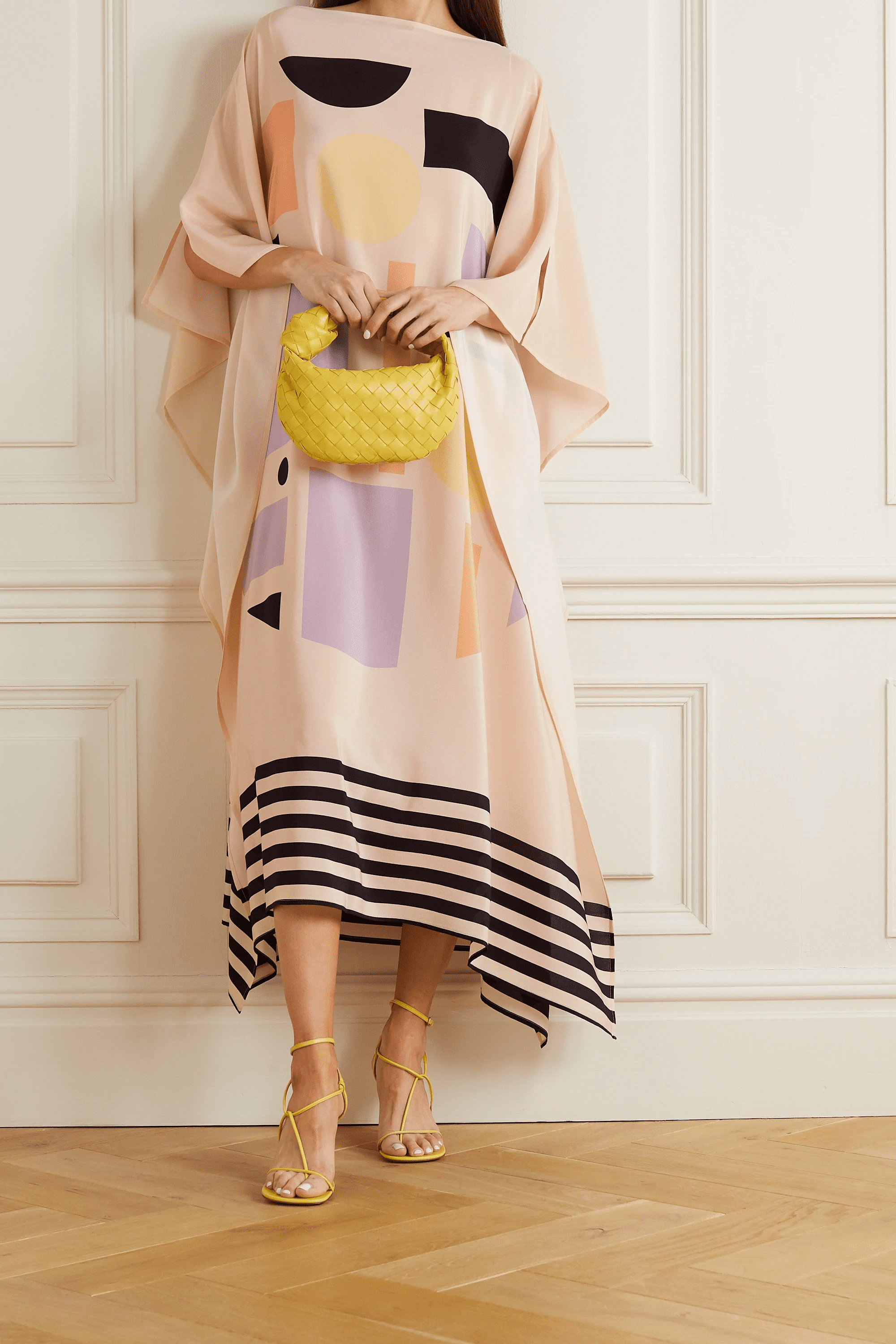 Premium Soft Silk Crepe Kaftan - Flowy, Comfortable Caftan For Women's