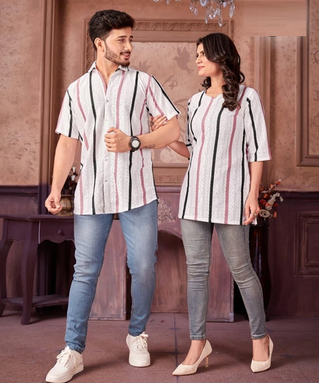 Important Party Wear , Shirt & Kurti Couple Combo Set 16-ST