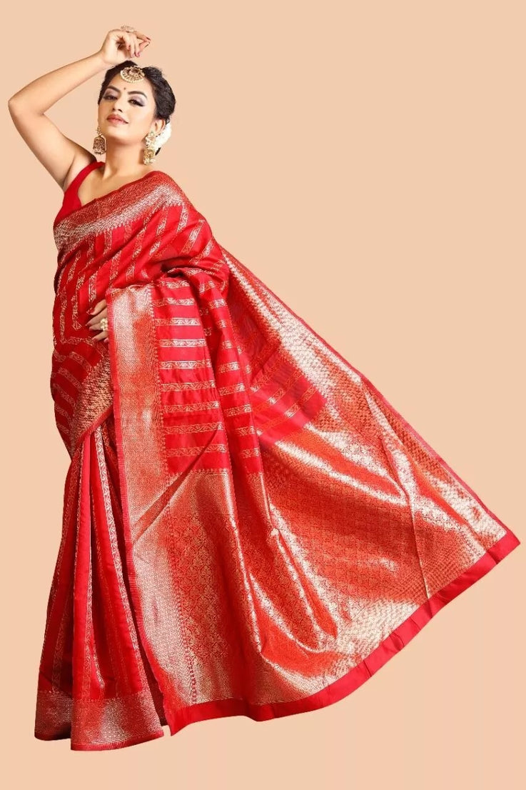 Soft Lichi Silk Party Wear Sari With Blouse