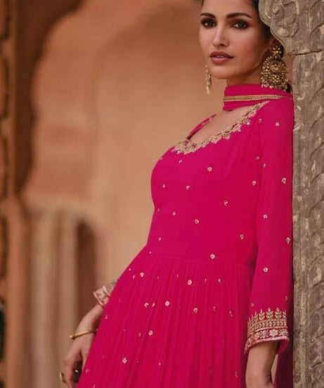 Heavy Faux Georgette New Designer Bollywood Top Bottom & Dupatta