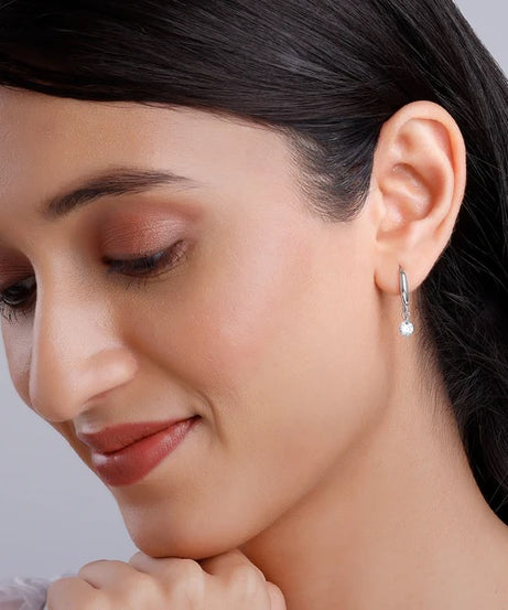 Silver Classic Shiny Drop Earrings
