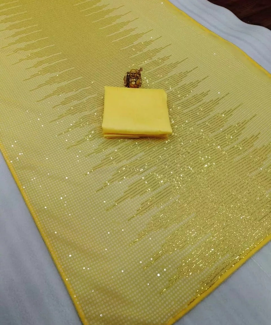 Georgette Party Wear Wedding Saree, New Indian Classic Function Sari